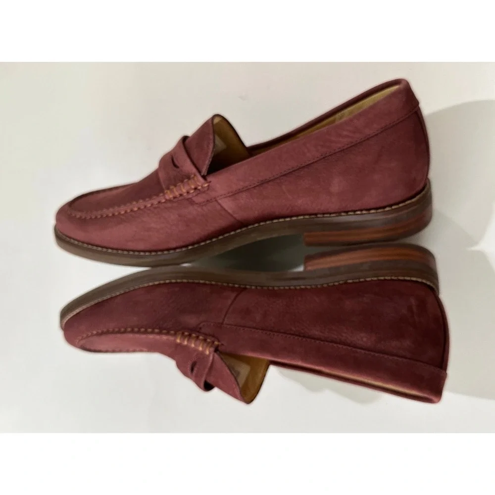 Sperry Gold Cup Exeter Penny Loafer Burgundy Nubuck Leather‎ Mens 11.5 STS18374